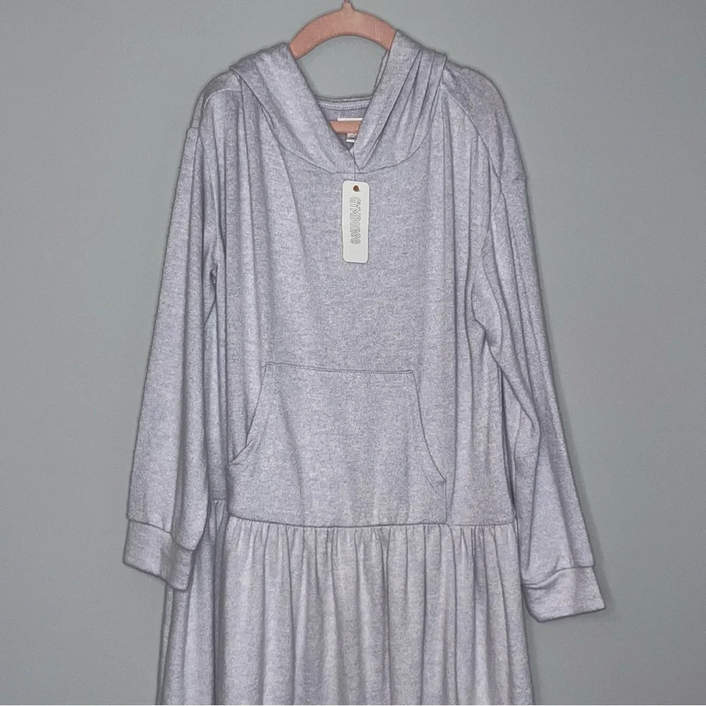 Gymboree Light Gray Hoodie Dress for Kids Youth M